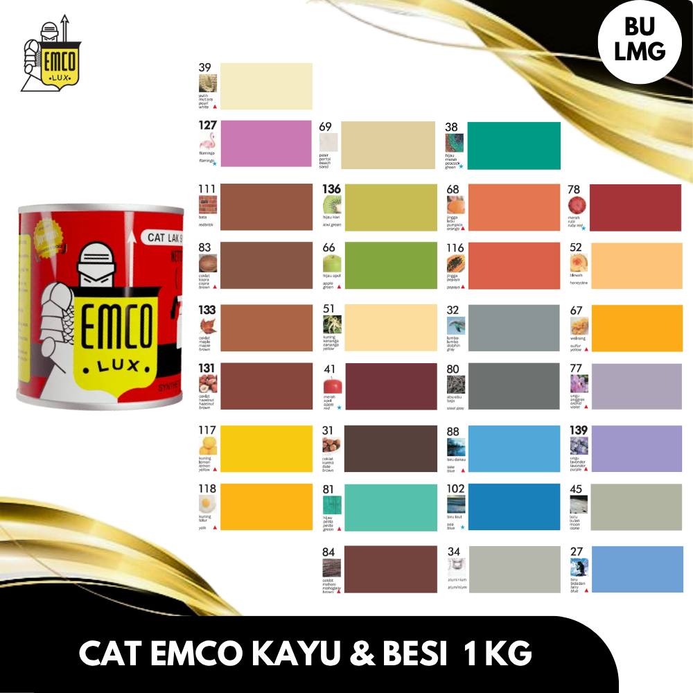 Cat Emco Warna Standart Kemasan 1kg // Cat Emco Besi dan Kayu // Cat Emco Lux // Cat untuk Kayu dan 