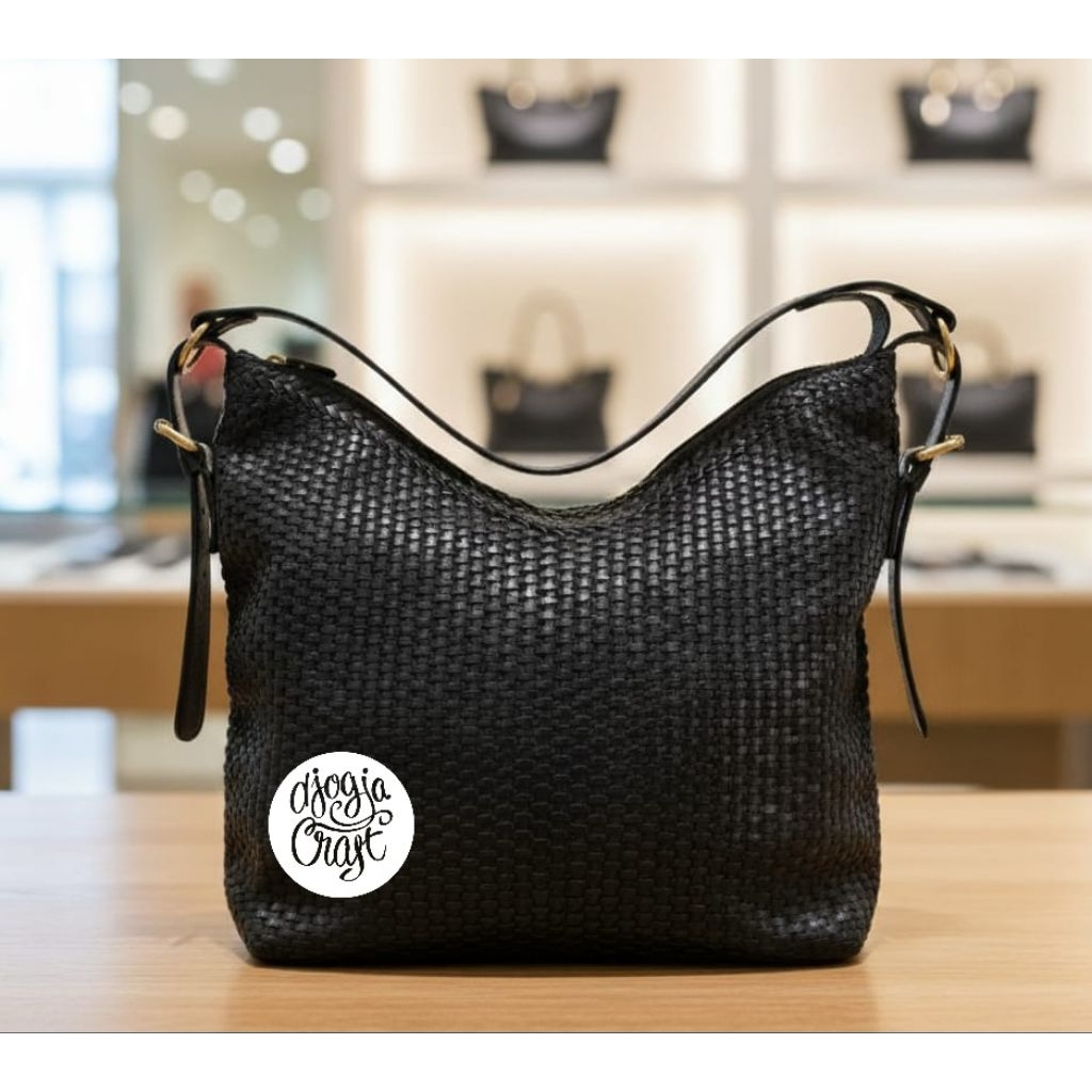 Djogja Craft Tas Kulit Sapi Asli Wanita Khaosan Anyam Tikar