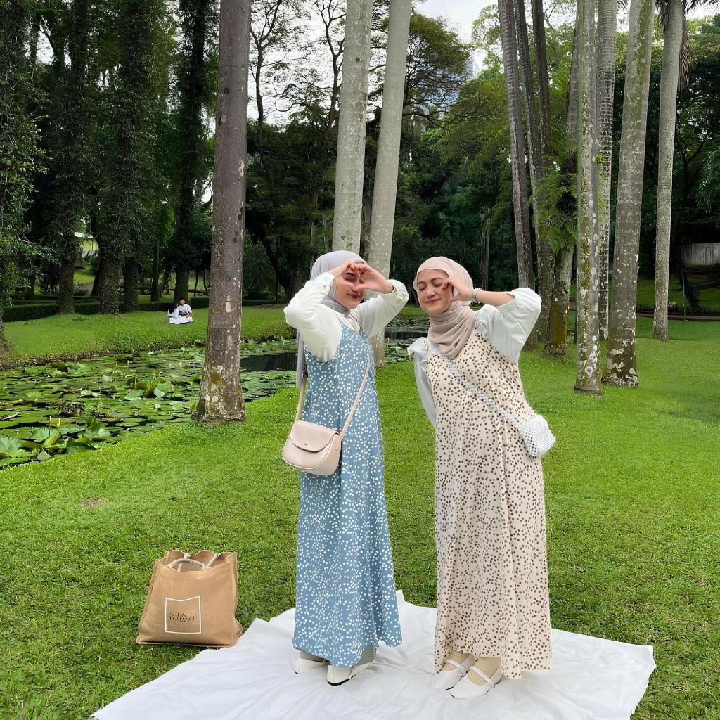 OVERALL DRESS MOTIF / OVERALL DRESS MOTIF FLORAL KOREAN STYLE / ATASAN WANITA OVERAL DRESS MOTIF