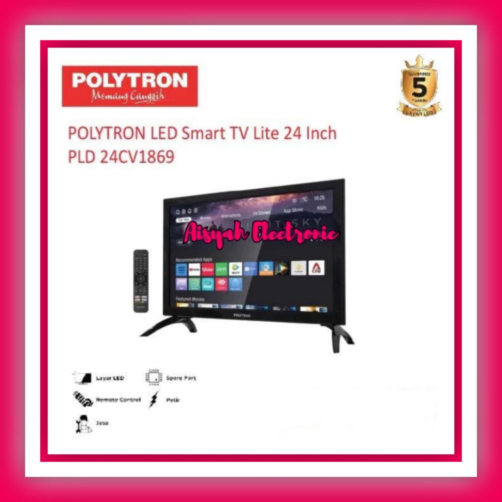 SMART TV POLYTRON 24 INCI 24CV1869 GARANSI 5 TAHUN