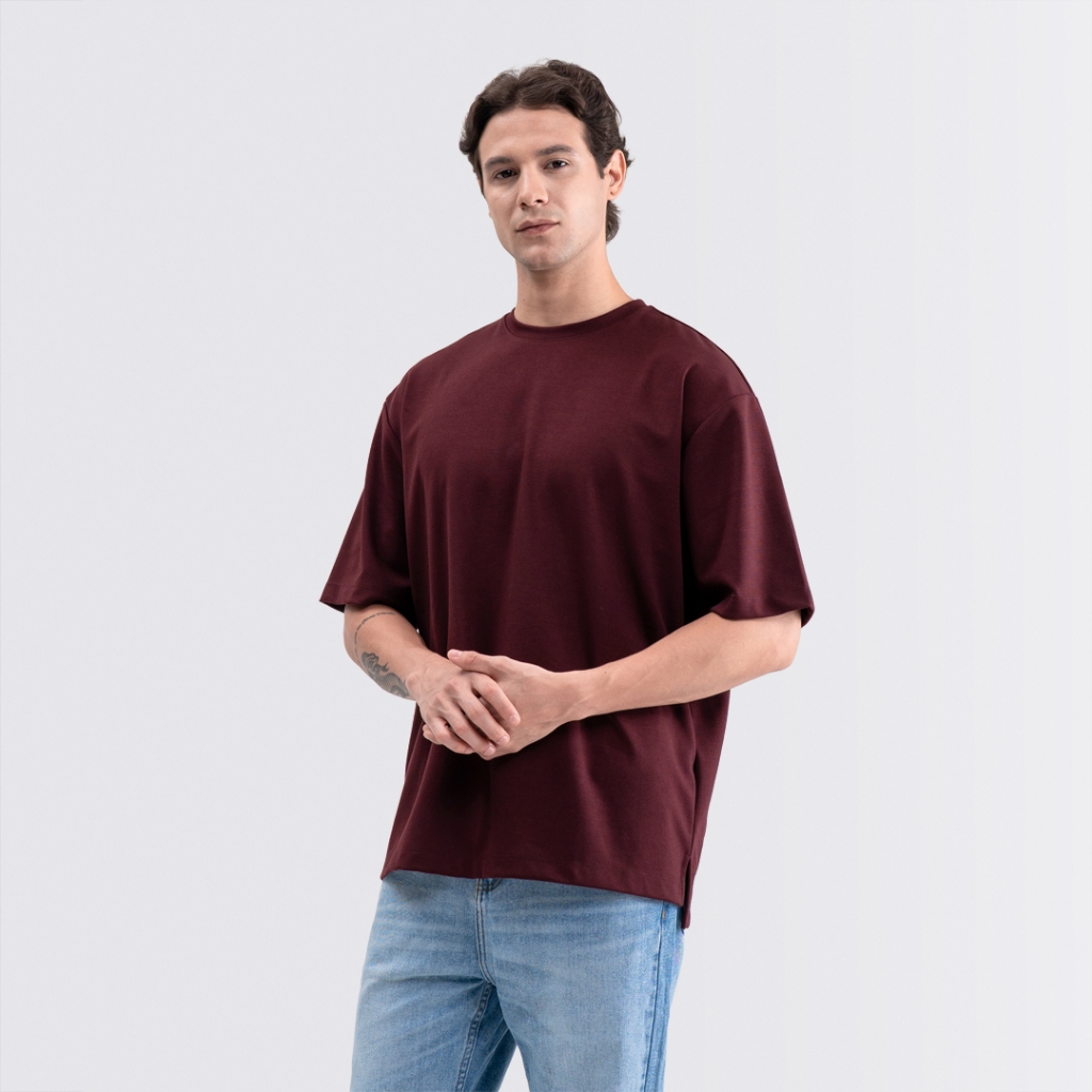 Livehaf - Boxy Ease Tee Wine