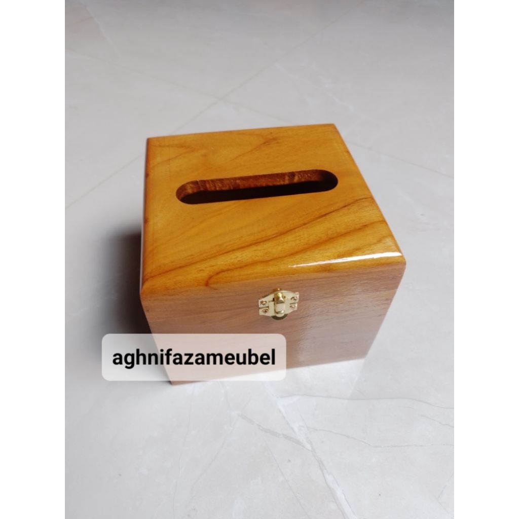 box tissu kayu jati/kotak tissu kayu jati engsel/kotak tissu estetik