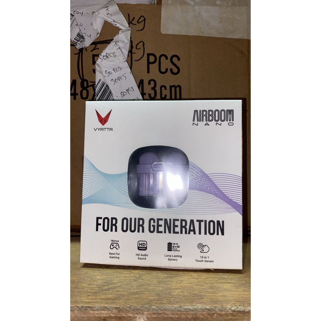 CUCI GUDANG VYATTA AIRBOOM NANO BLUETOOTH HEADSET - PURPLE