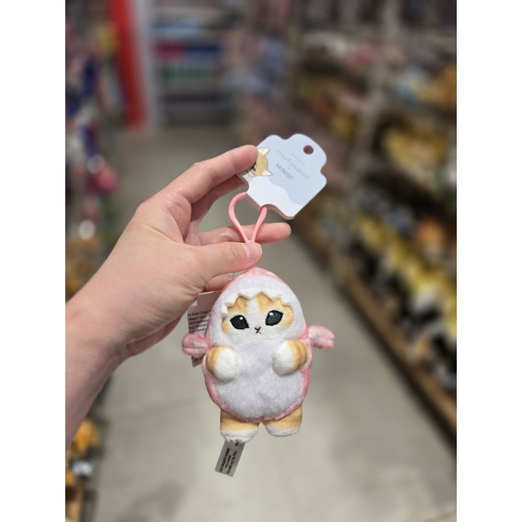 Mainan Anak Original Mofusand Miniso Gantungan Tas Kunci Keychain Bag Charm Boneka Kucing Pink