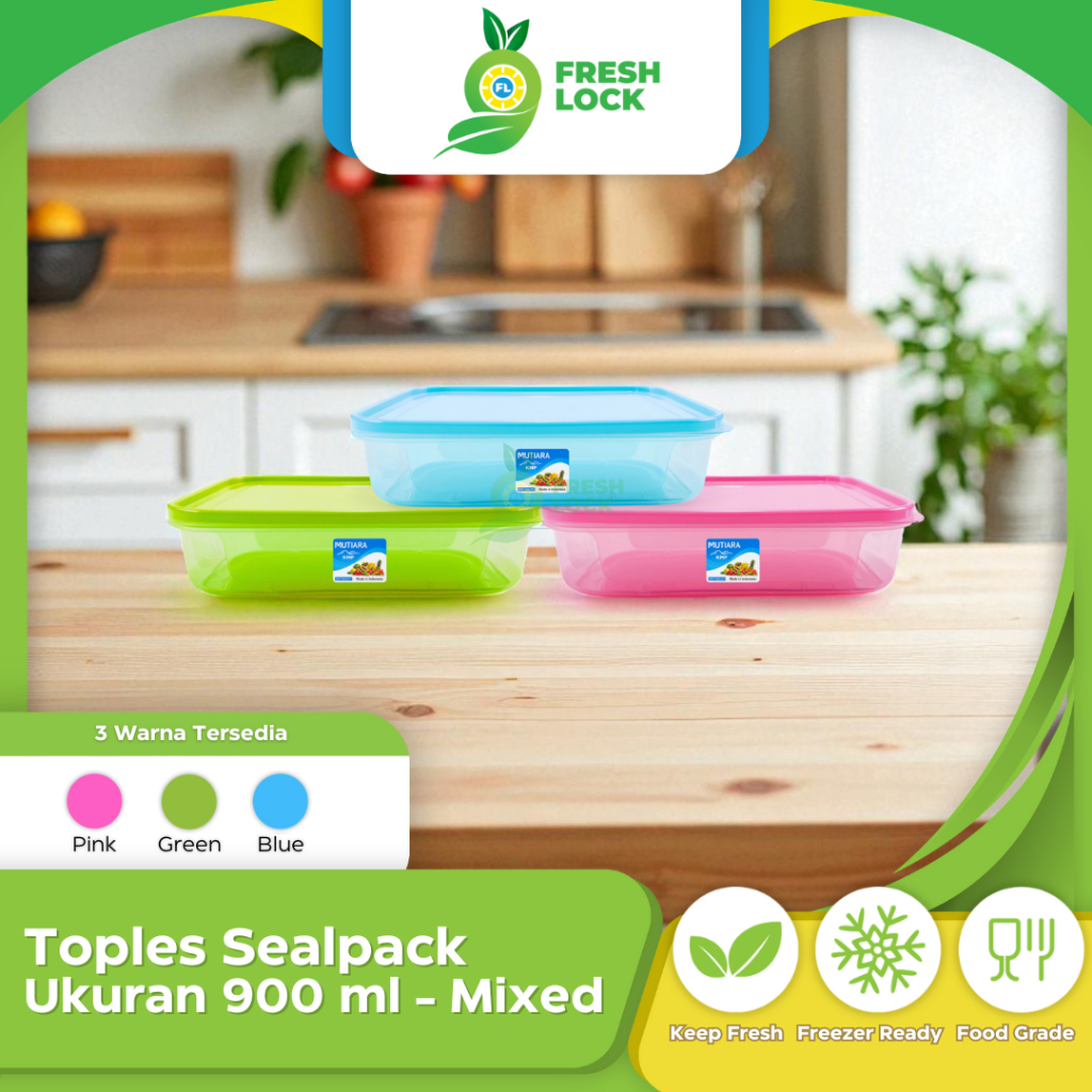 Toples/Sealpack KMP set isi 12 Pcs Plastik ukuran 900ml Kotak Plastik/Kotak Makan/Wadah Makanan/Wada