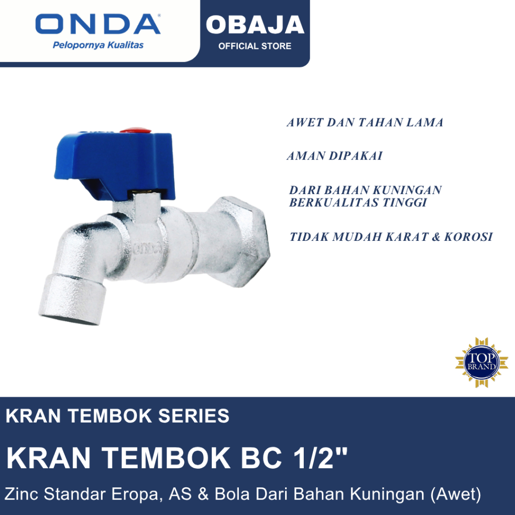 Onda Kran Tembok BC 1/2" / Kran Tembok BC 1/2 Inch Onda