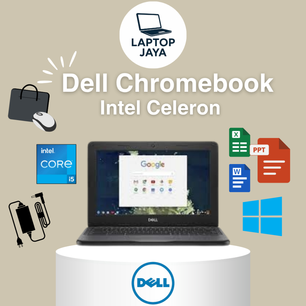 Laptop Dell Chromebook P22T Intel Celeron N2840 RAM 4GB Storage 16GB Layar 11.5 inch  Garansi 30 Har