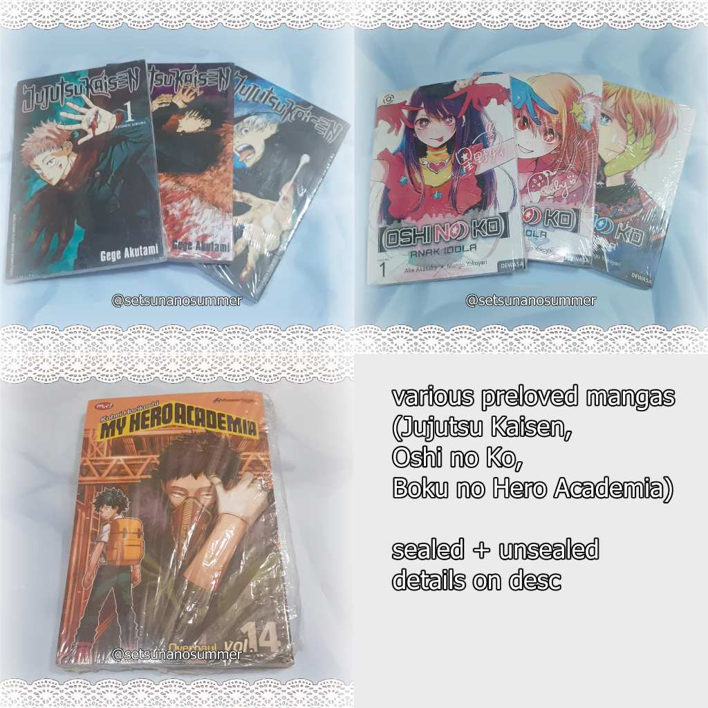 [SECOND/PRELOVED] various mangas (jujutsu kaisen, oshi no ko, boku no hero academia)