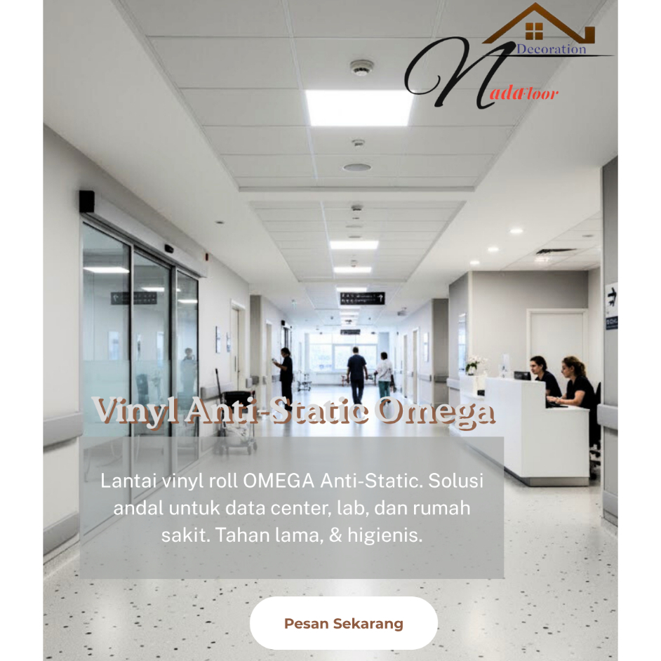 Lantai Vinyl Omega 2mm / Lantai Vinyl Roll 2mm Khusus Rumah Sakit / Vinyl Roll 2mm Anti Bakterial, A