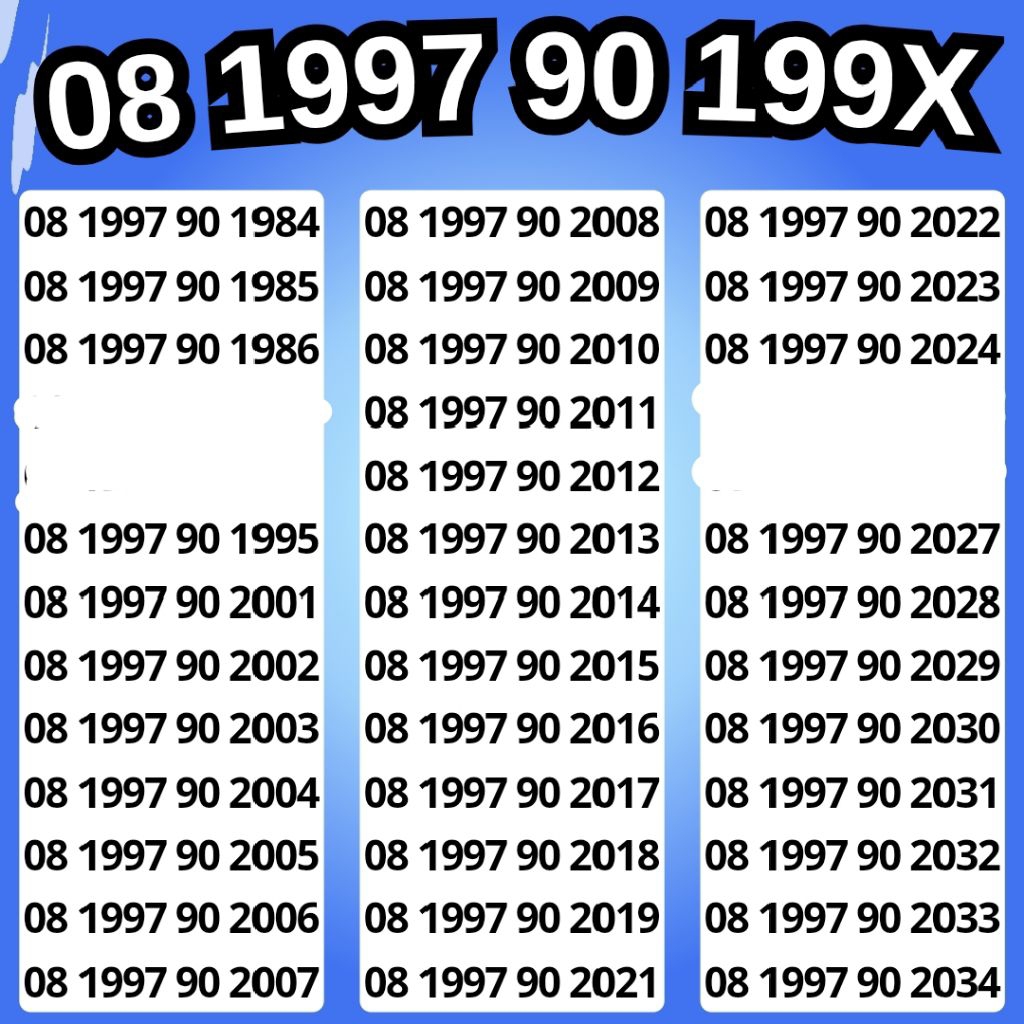 NOMOR CANTIK XL TAHUN LAHIR