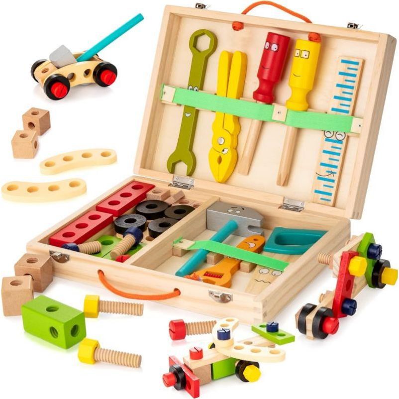Wooden Tool Box Set Perkakas Kayu Bangun Kreativitas Lewat Sentuhan Kayu