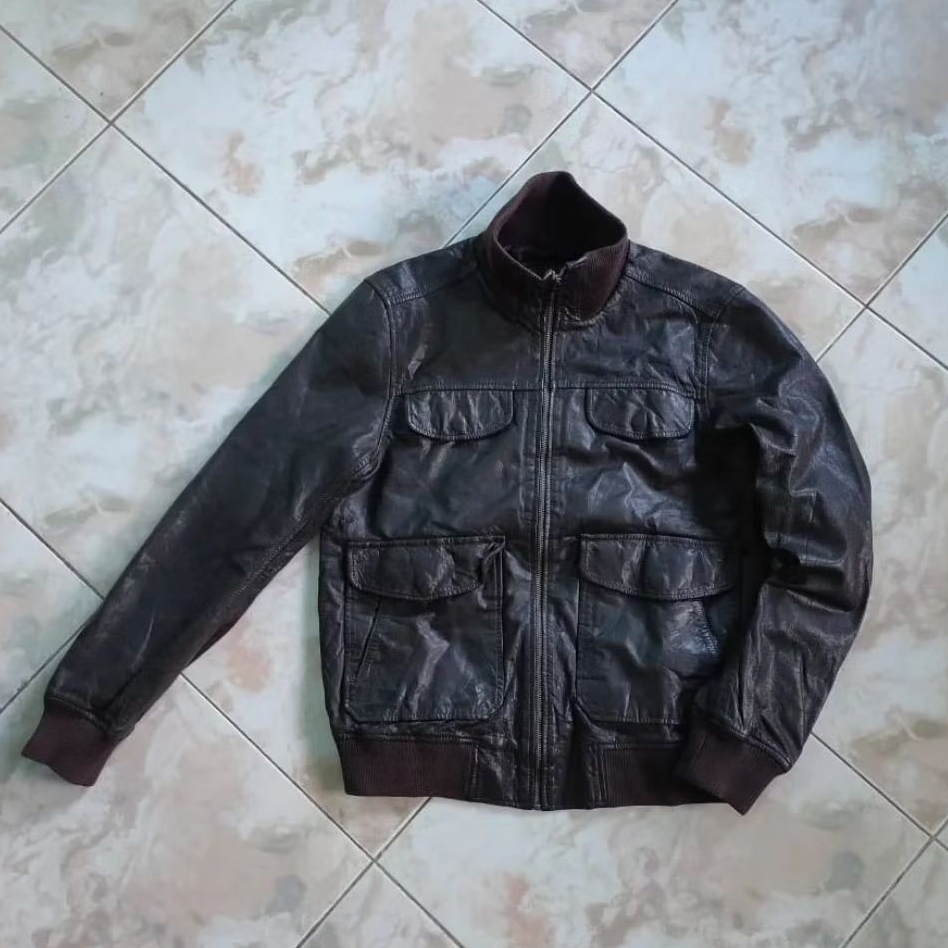 Jaket GAP Bomber Kulit Casual