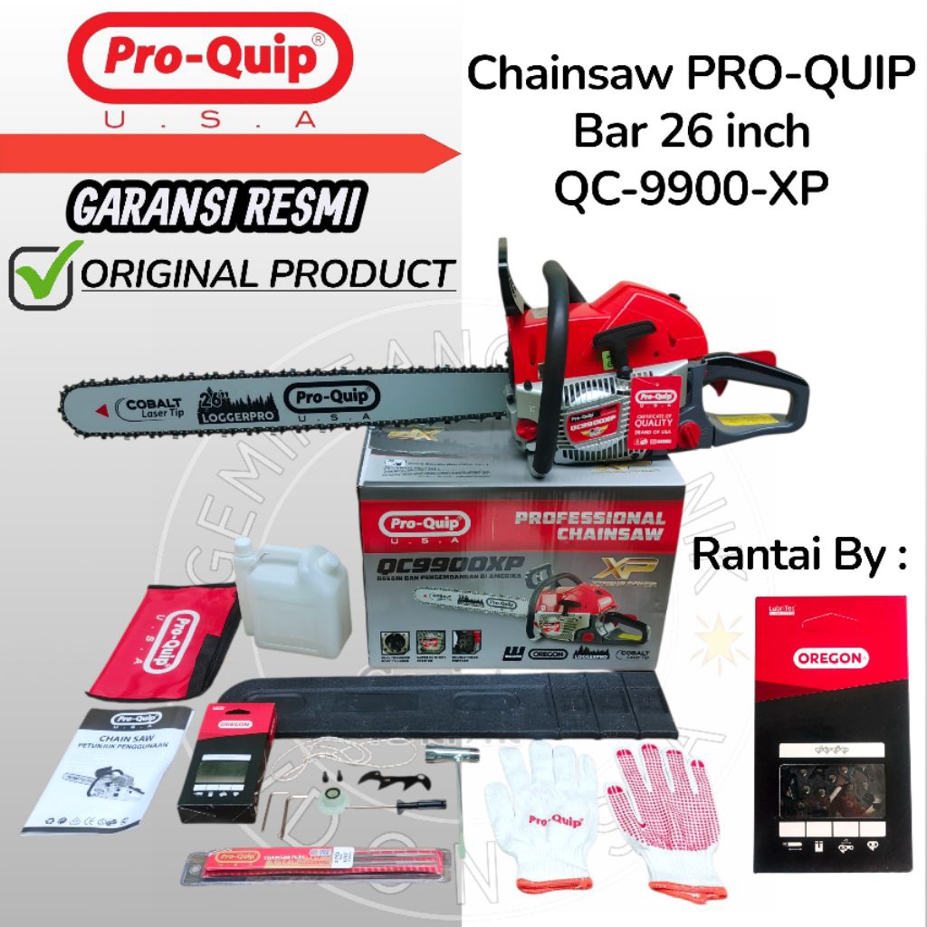 Mesin Senso 26 Inch Bar Baja Rantai OREGON 44 Mata Pro Quip QC9900XP / Mesin Chainsaw 26 inch 44 Mat