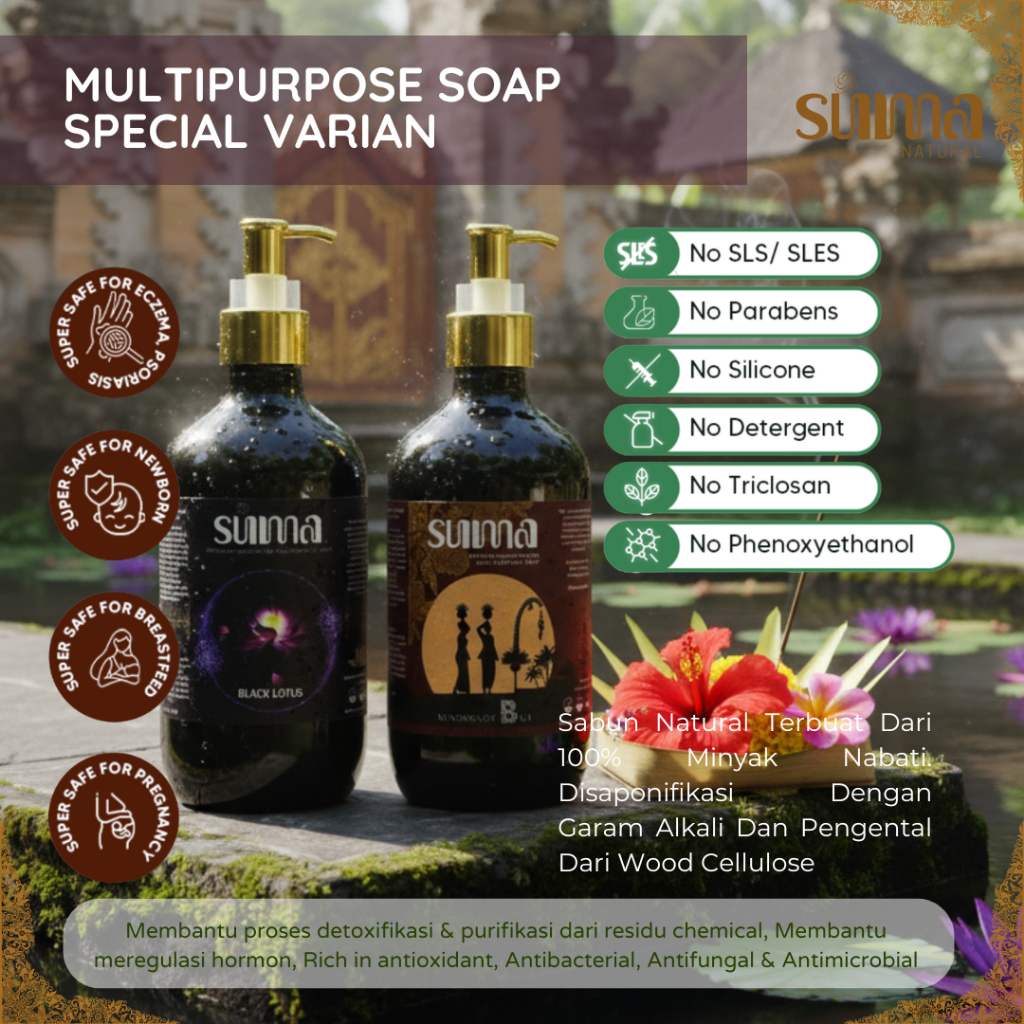 Suma Natural Multipurpose Soap - AROMA NUSANTARA | Sabun Jerawat Punggung, Eczema, Psoriasis