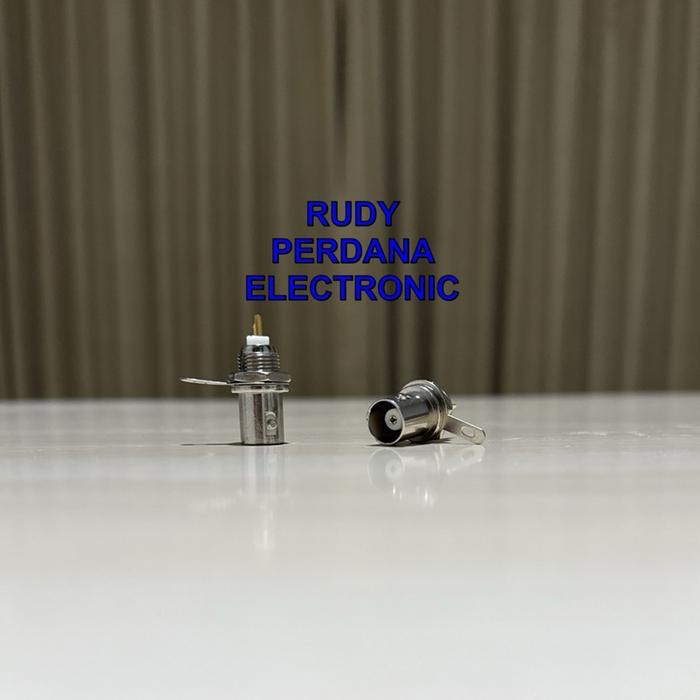 SOCKET SOKET FEMALE CEWEK CONNECTOR KONEKTOR BNC BODI BODY SASIS PANEL BESI METAL SILVER