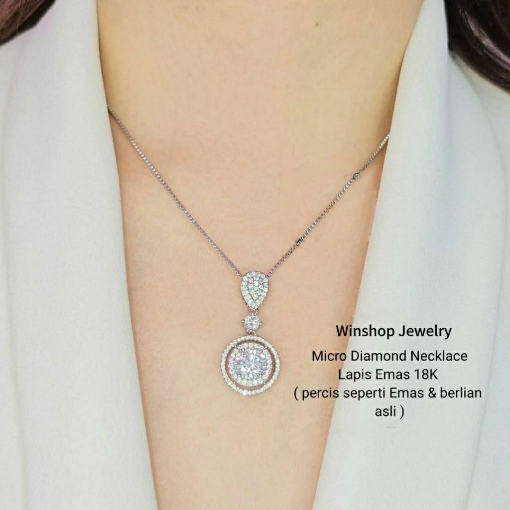 Kalung Berlian Pesta Kalung Swarovski Kalung Perak Silver Wanita Kalung Emas Putih Wanita Kalung Mew