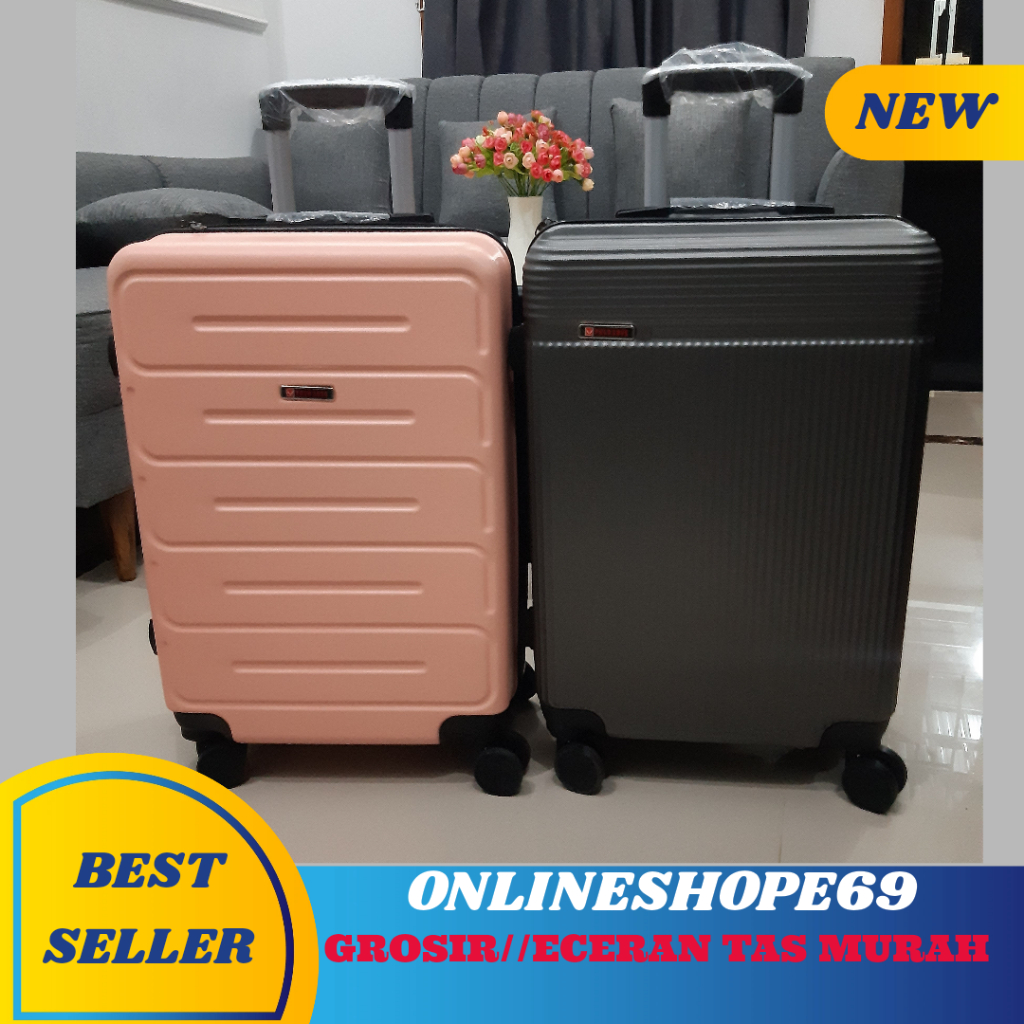 Koper polo 22inci, Bisa pakai pengiriman instan,, Koper fiber, koper roda empat, koper polo original