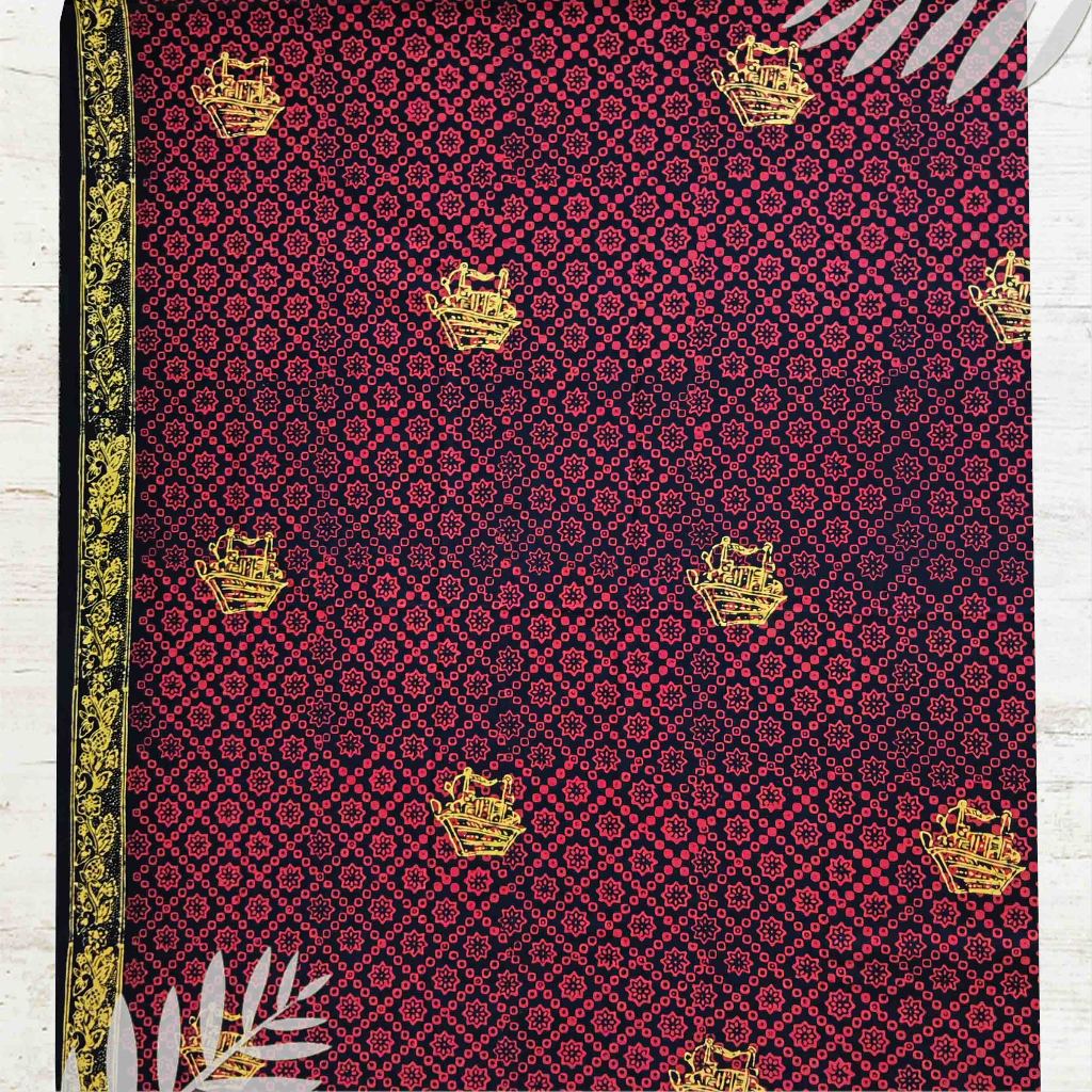 Batik jambi motif Kapal cuupik Voc kuningg kombinasi| dasar bahan baju (Panjang.2m Lebar.105cm)