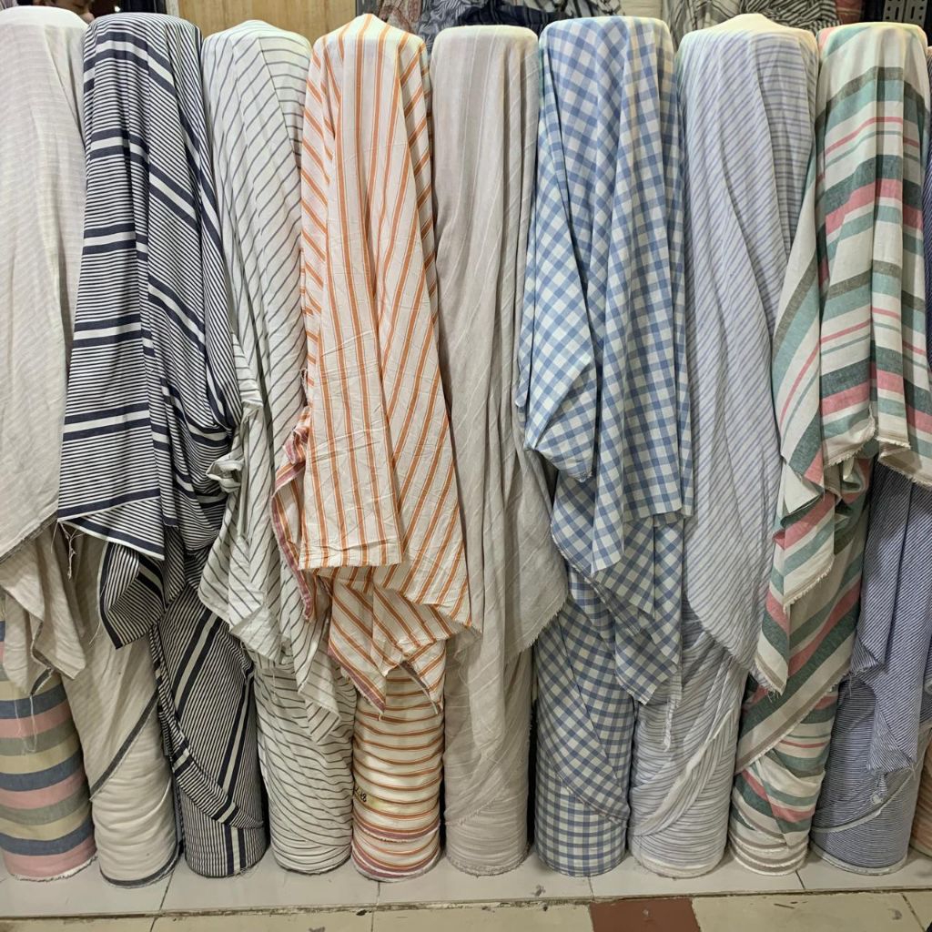 kain linen motif premium - kain linen - kain linen salur premium - kain linen motif kotak premium