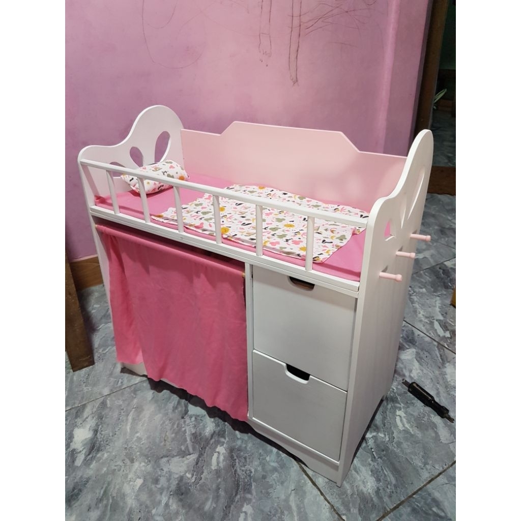 tempat tidur  set lemari baju boneka doll / bed barbie / set lemari by Custom