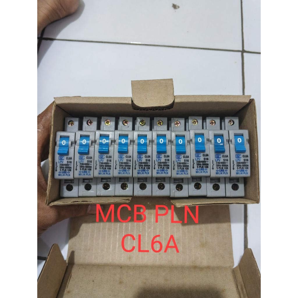 Mcb listrik pln CL6a 230v-400v lpv 516 asli original