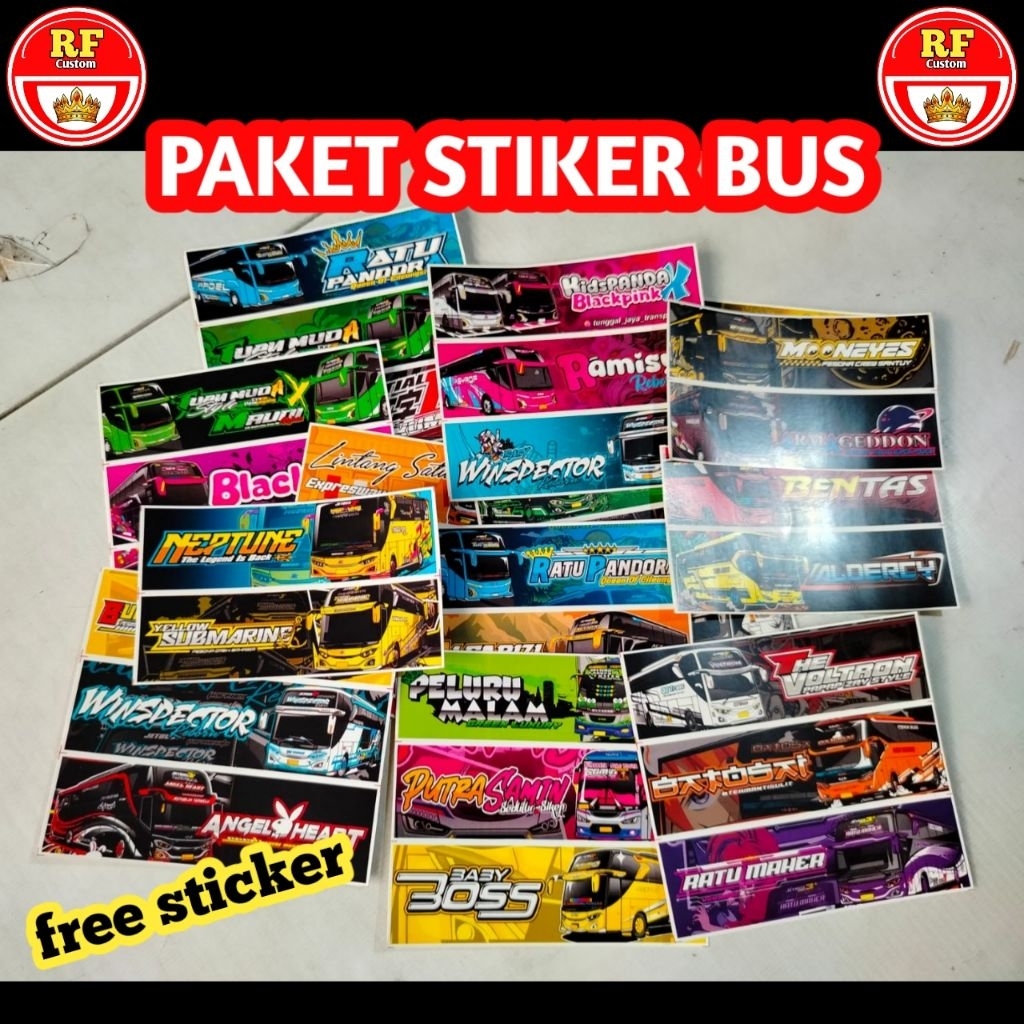 Stiker TCI Bus Pemburu Basuri Original 45 pcs - Sticker Camel/Cromo New Edition Bus Artis