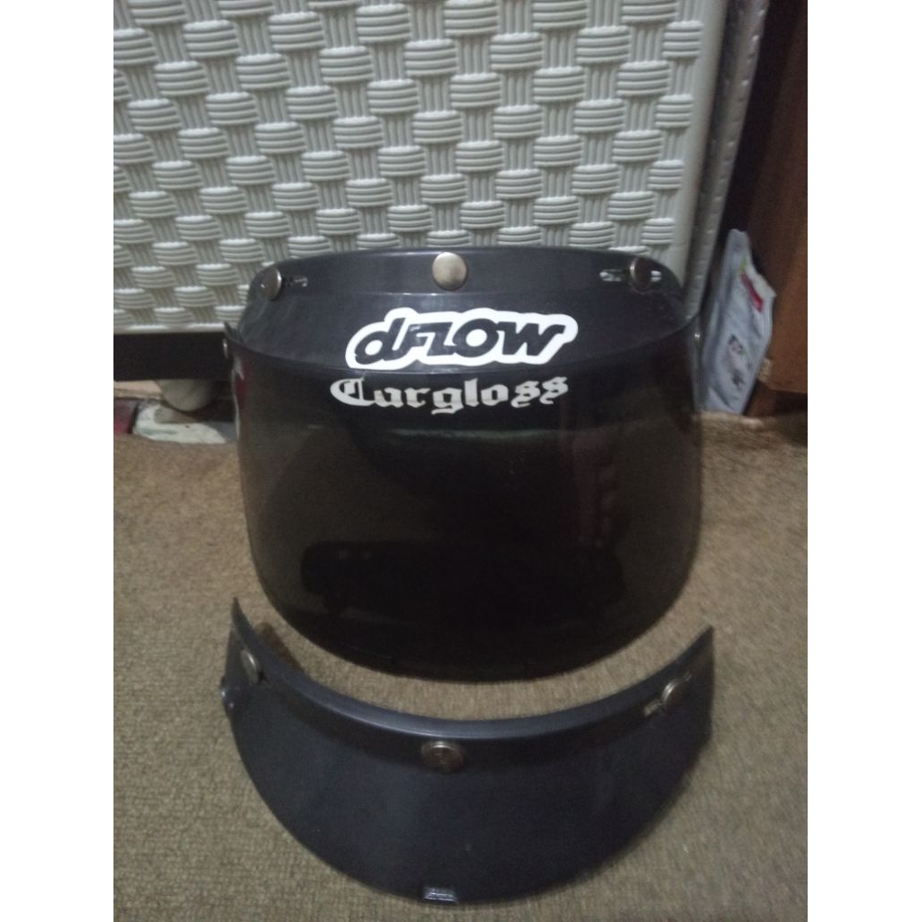 KACA HELM INJAK WARNA HITAM BONUS INJAK HELM