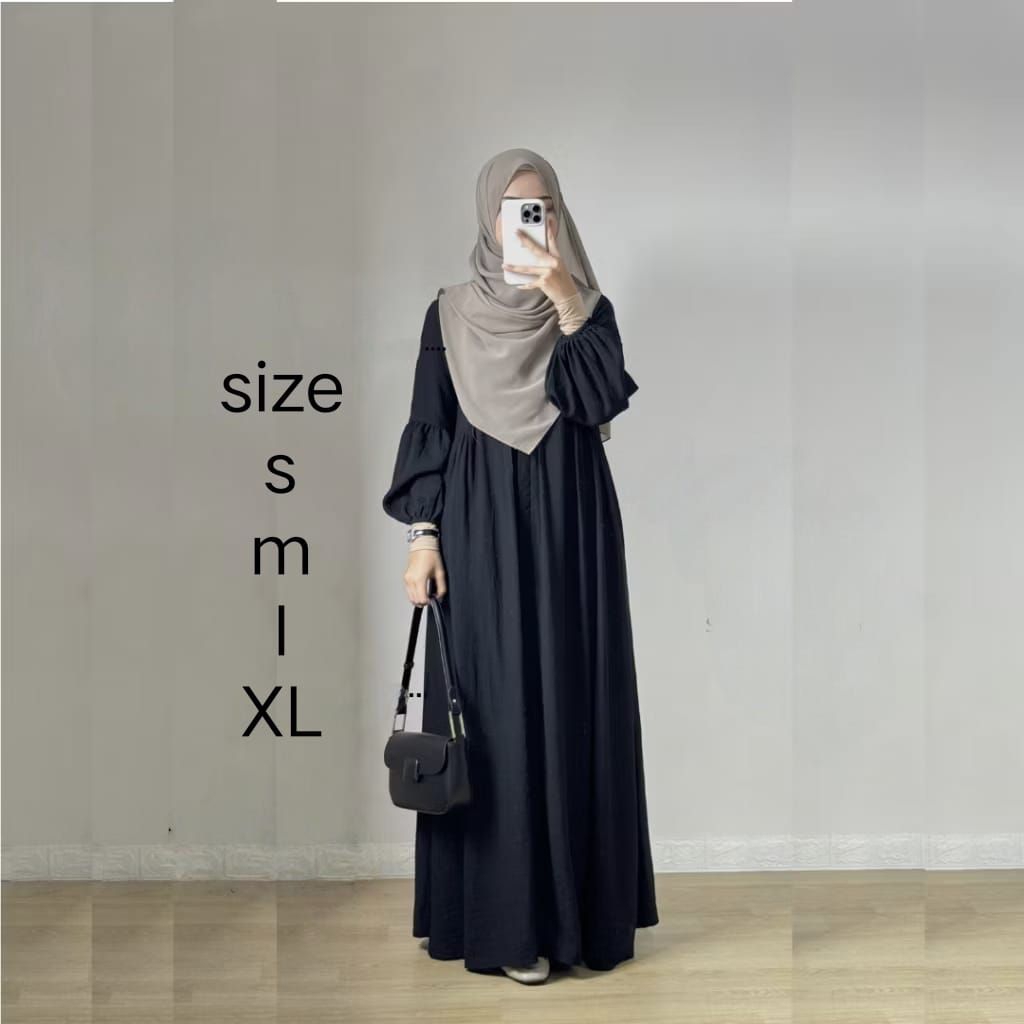 gamis abaya remaja terbaru gamis lengan balon kekinian gamis abaya lebaran/kondangan
