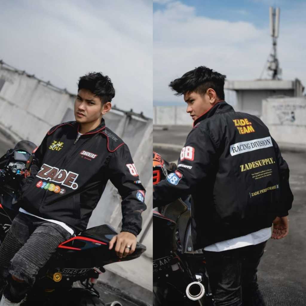 Salvio Hexia Zade Nascar Jacket - Jaket Racing Sunmori Marble Hitam Putih Distro Premium