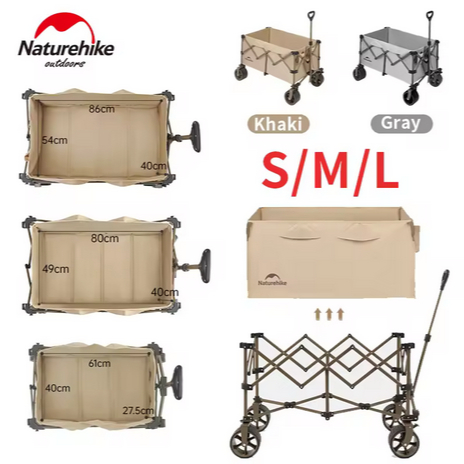 GEROBAK LIPAT CAMPING FOLDING TROLLEY CART NATUREHIKE CNK2450JJ017