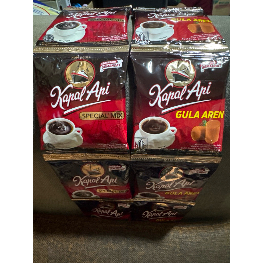 KAPAL API SPESIAL MIX / GULA AREN/ KOPI SUSU/ KOPI LESS SUGAR 23g