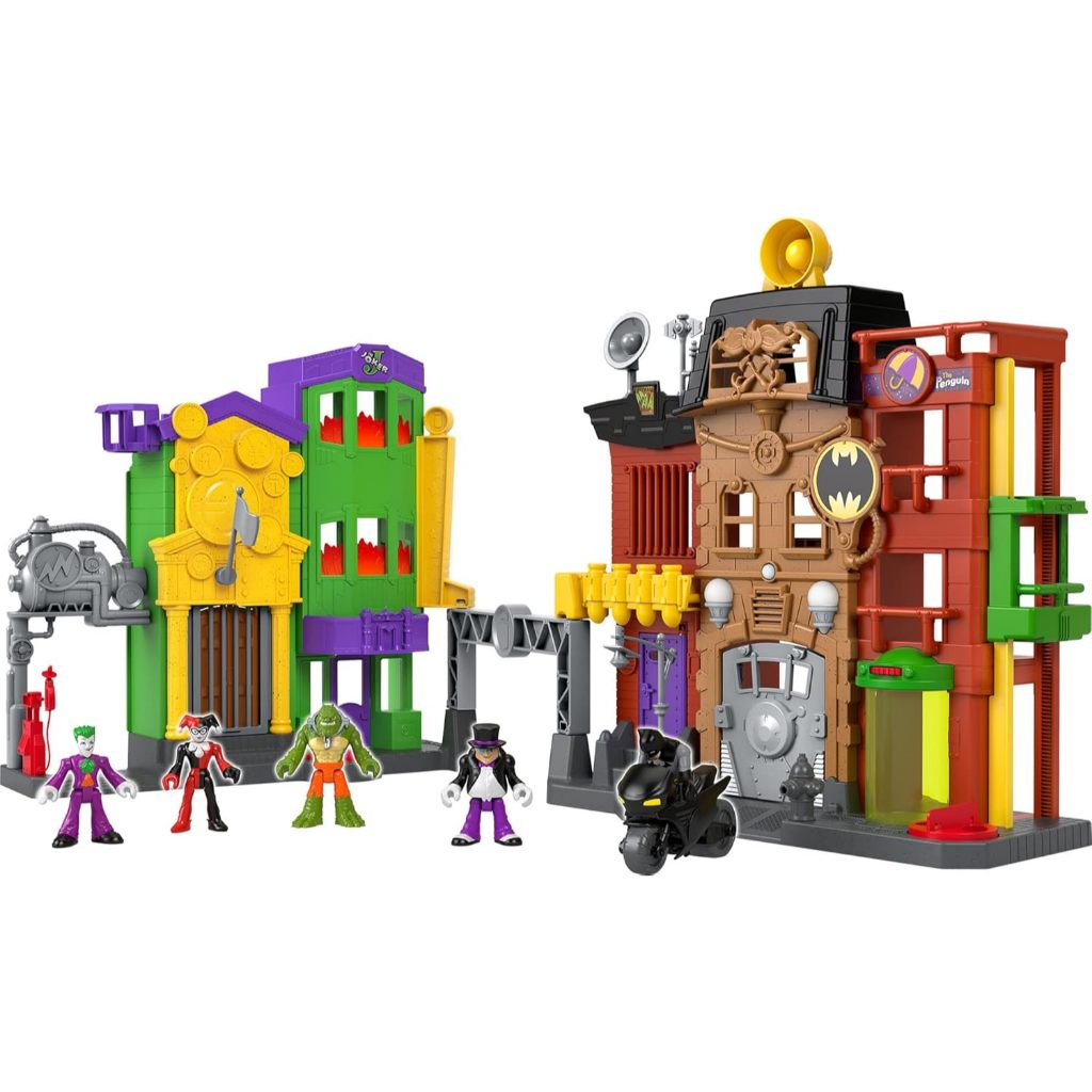 Fisher-Price Imaginext DC Super Friends Batman Toy, Crime Alley Playset with Figures & Accessories f