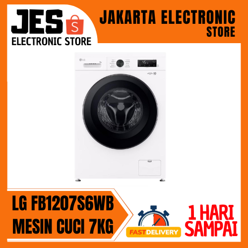 LG FB1207S6WB MESIN CUCI 7 KG FRONT LOADING 6 MOTION DD INVERTER DIRECT DRIVE