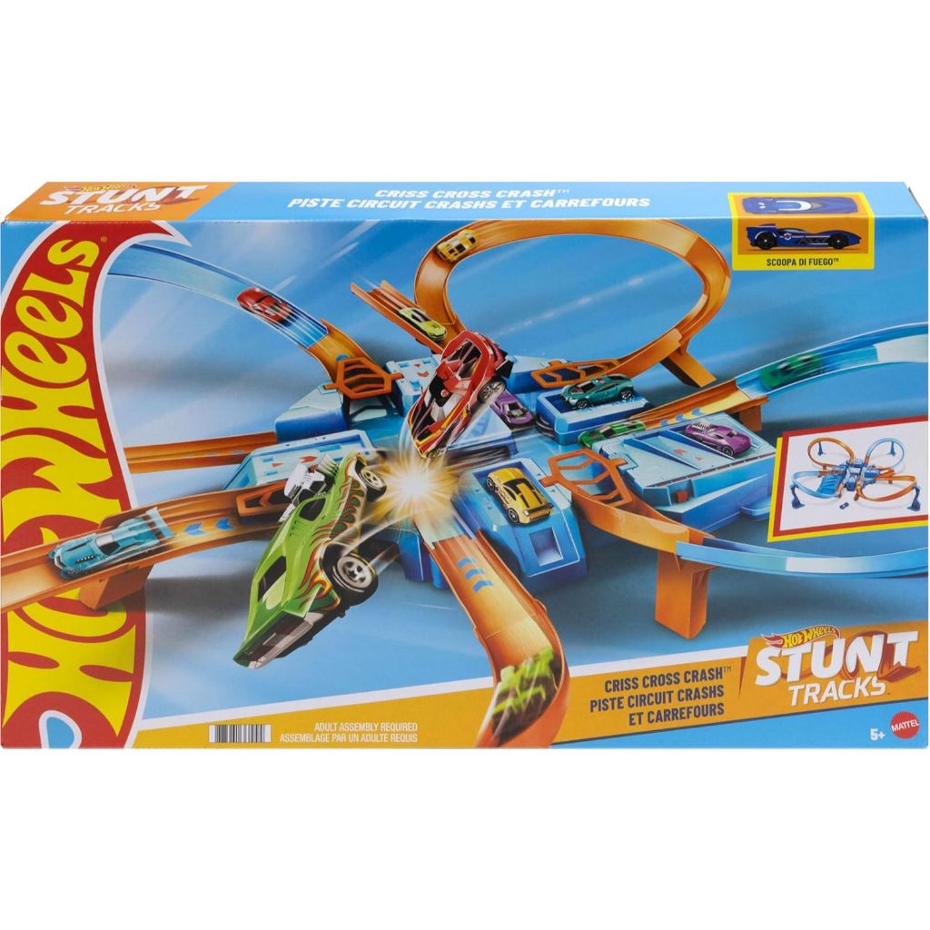 Hot Wheels Criss Cross Crash Motorized Track Set