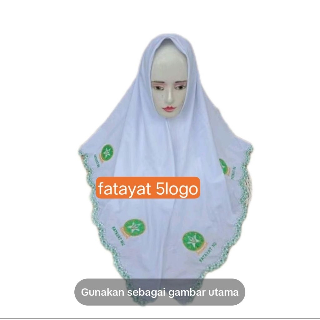 kerudung fatayat 5 logo/ seragam kerudung fatayat bordir logo 5