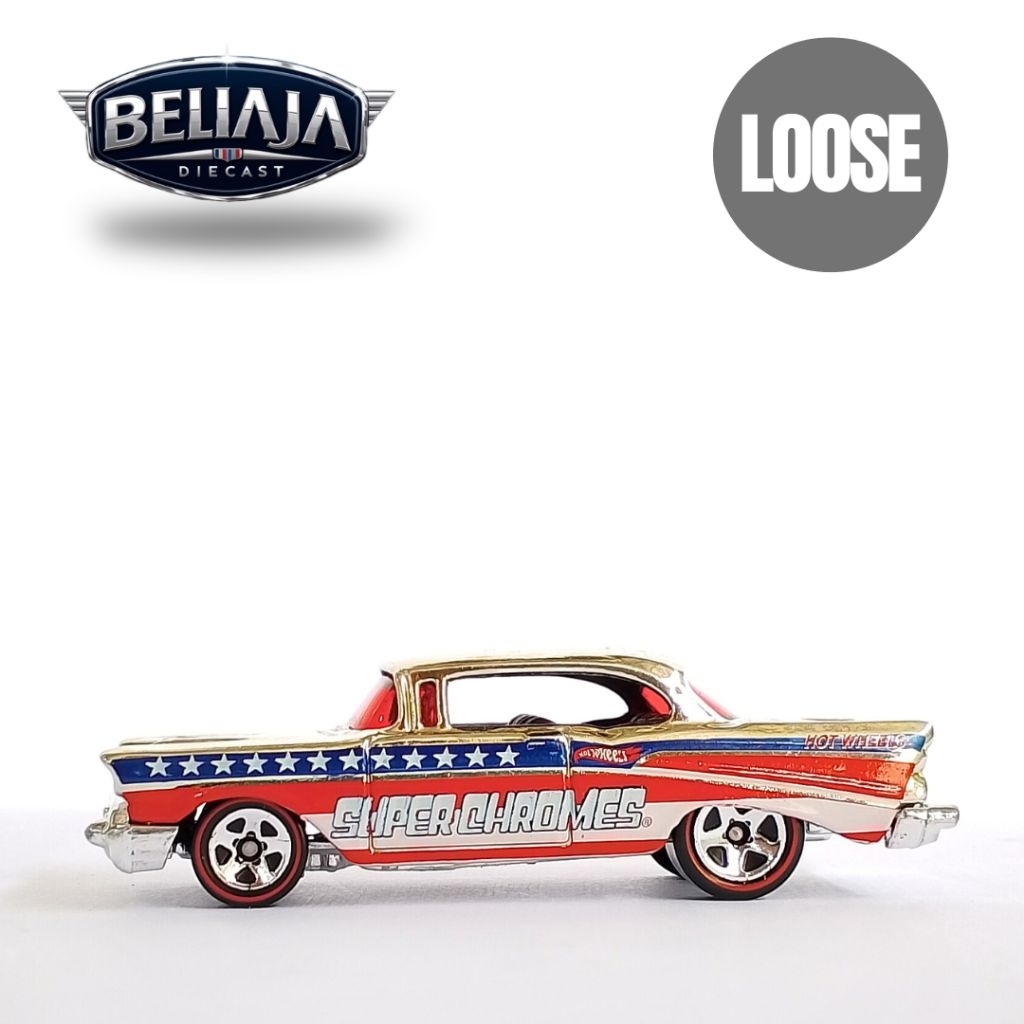 HOT WHEELS 57 CHEVY BEL AIR CHROME SUPER CHROME LOOSE