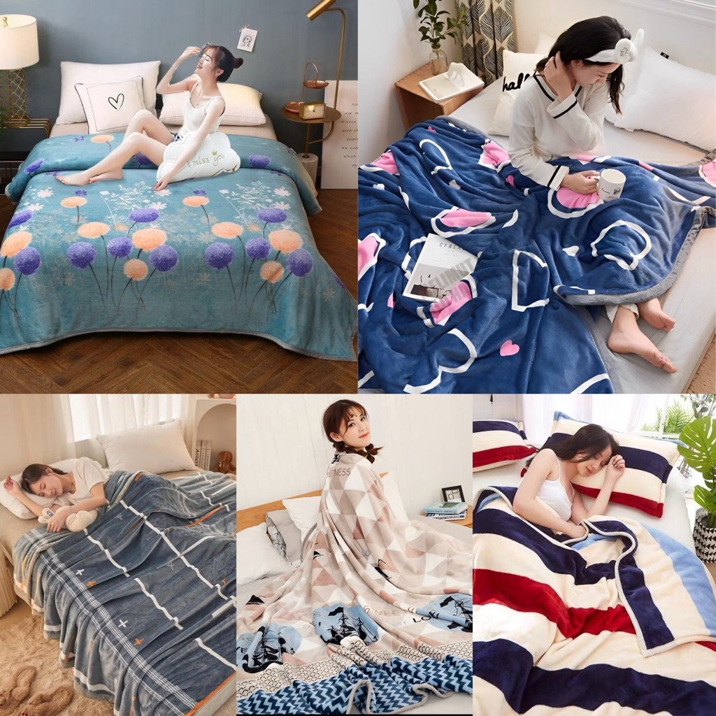 SELIMUT TEBAL BULU 1KG 180x200CM || SELIMUT BULU IMPORT HALUS / SELIMUT DEWASA / SELIMUT BULU HALUS