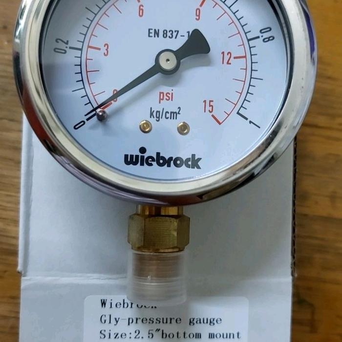 Pressure gauge wiebrock 1 kg / 1 bar /15 psi - merk wiebrock