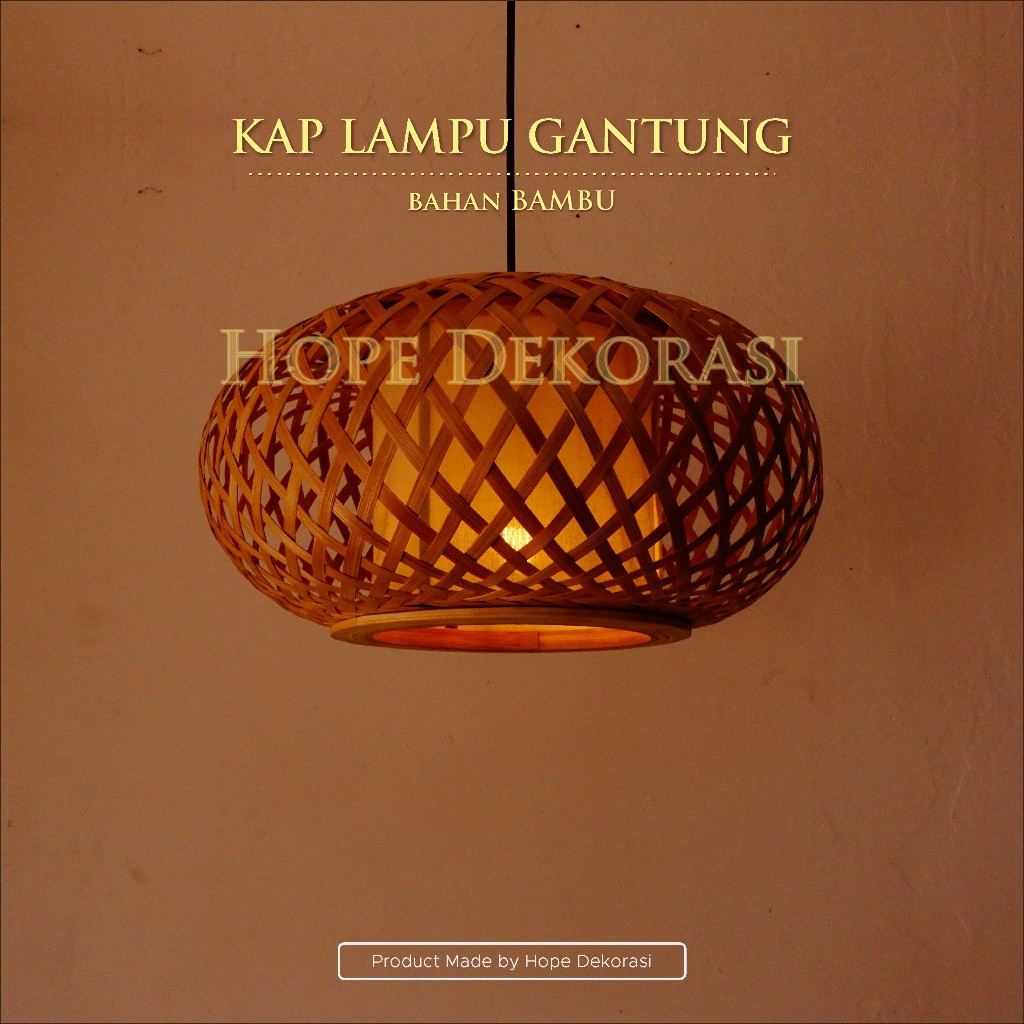 Kap Lampu Bambu Gantung / Kap Lampu Cafe / Kap Lampu Dekorasi