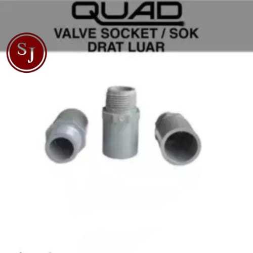 Quad Valve Socket SOK Drat Luar / Sambungan Drat Luar PVC / Sok AW PVC