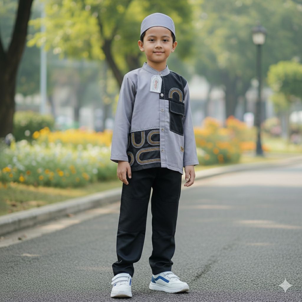 KODE QP koko Ibee set baju celana kopyah