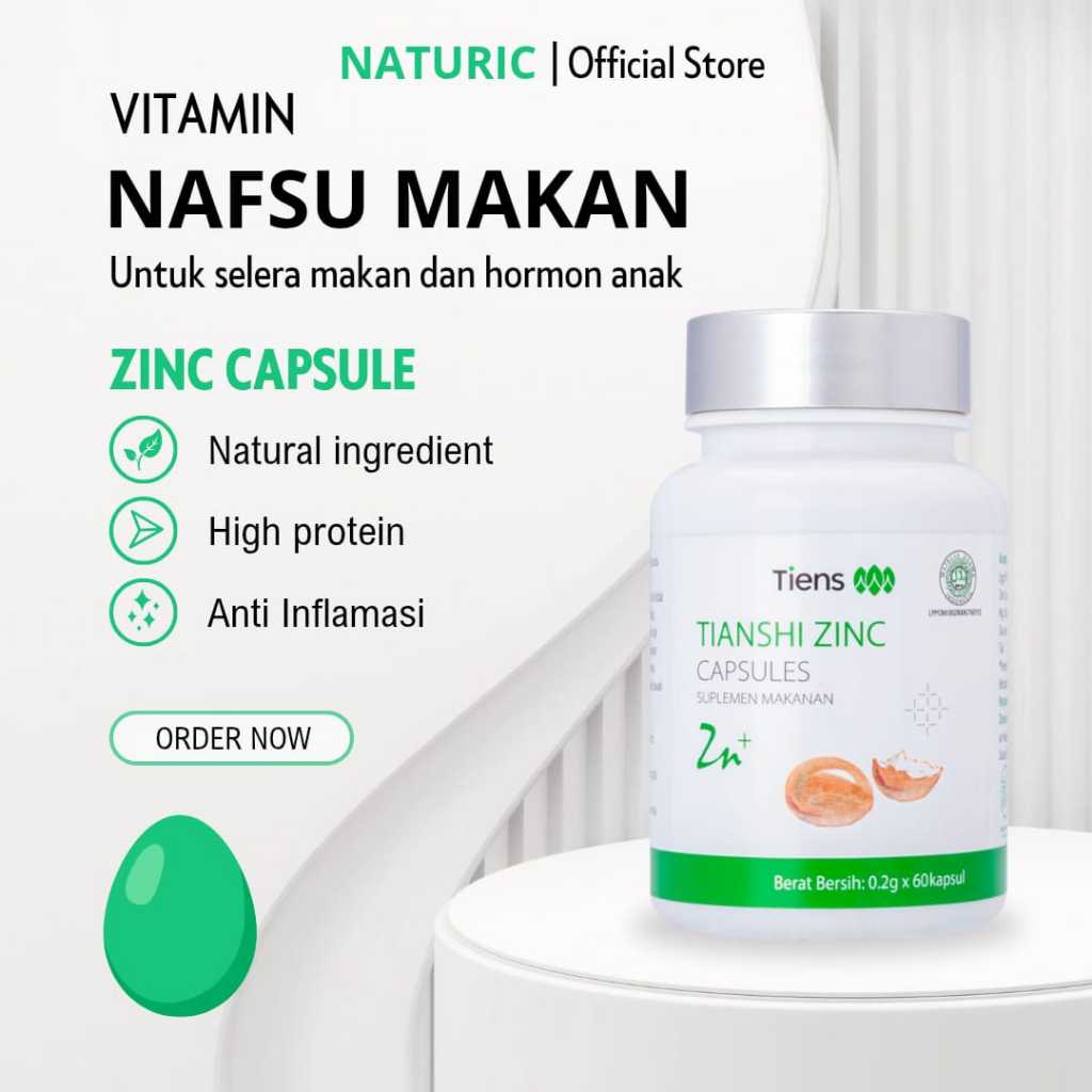 Vitamin Anak ZINC TIENS, Mengatasi Stunting pada Anak, Meningkatkan Nafsu Makan Anak Original 100%