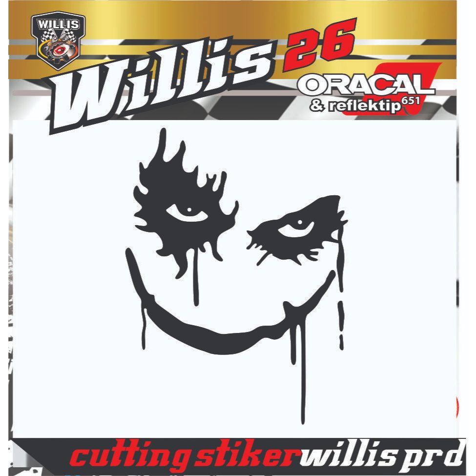 Stiker Joker Decal Motor Mobil Cutting Stiker Joker Timbul