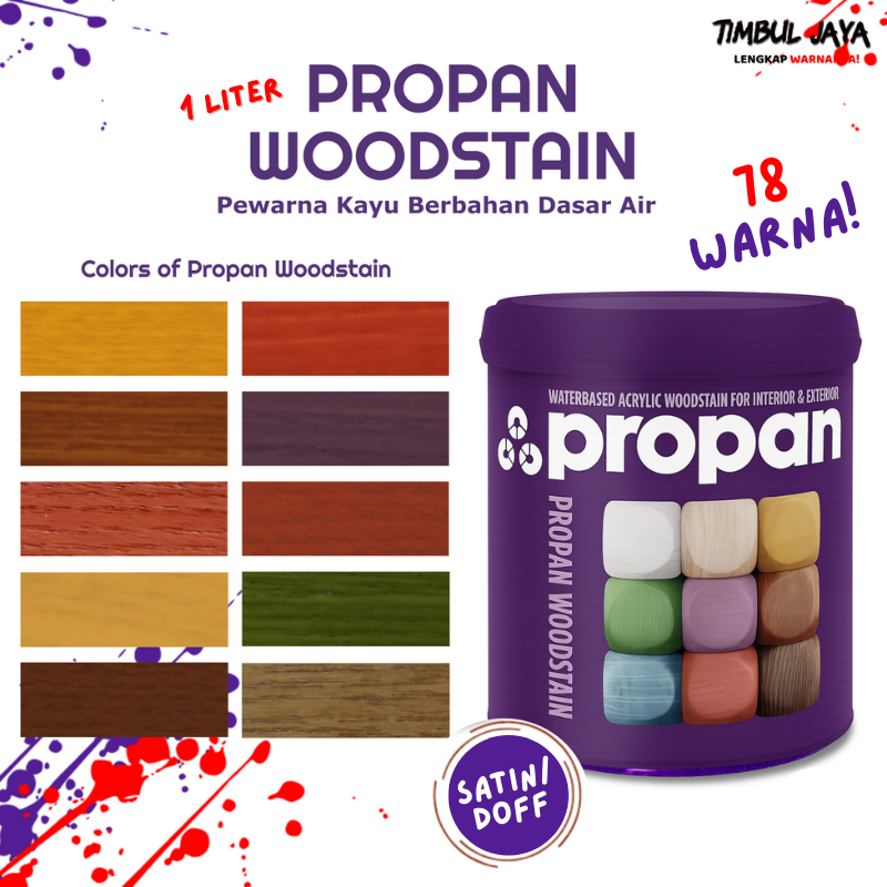 Cat Kayu Doff Propan PWS 1 Liter Tinting / Cat Kayu Waterbased Pintu dan Jendela / Propan Woodstain