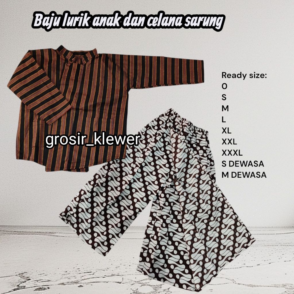 Baju lurik anak + celana sarung batik