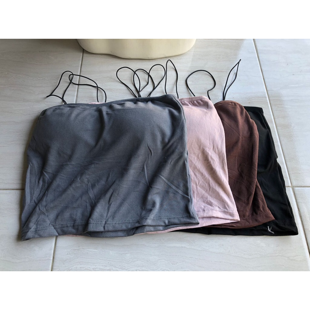 TENGTOP+BRA TALI TIPIS SPON ADA READY(BISA COD)