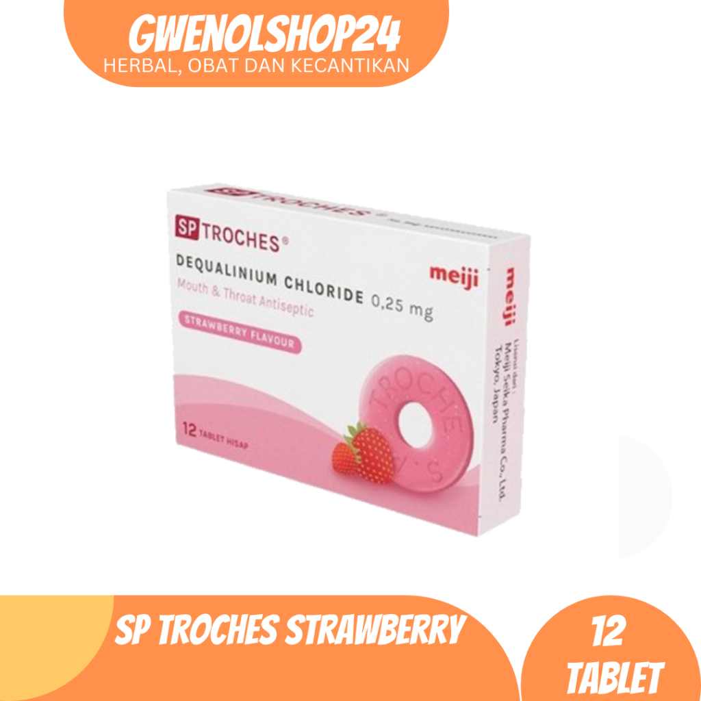 SP Troches Strawberry 12 Tablet Hisap Meiji | SP Troches Strawberry 6 Tablet Hisap Meiji / Obat Rada