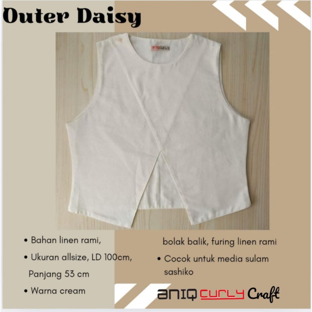Outer Daisy Polos bahan linen rami katun