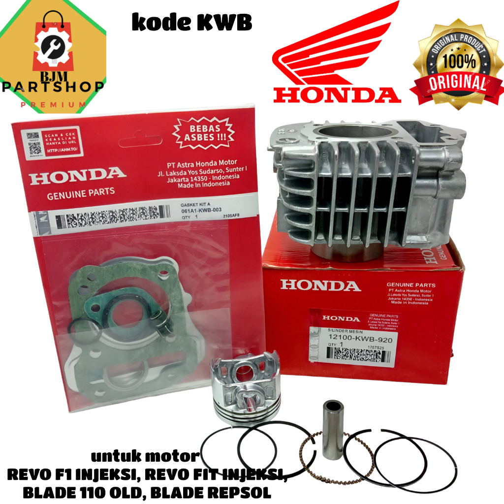 BLOK SEHER+TOP SET ORIGINAL HONDA_KWB_REVO F1/REVO FIT INJEKSI, BLADE 110 OLD,BLADE REPSOL_ORI HONDA
