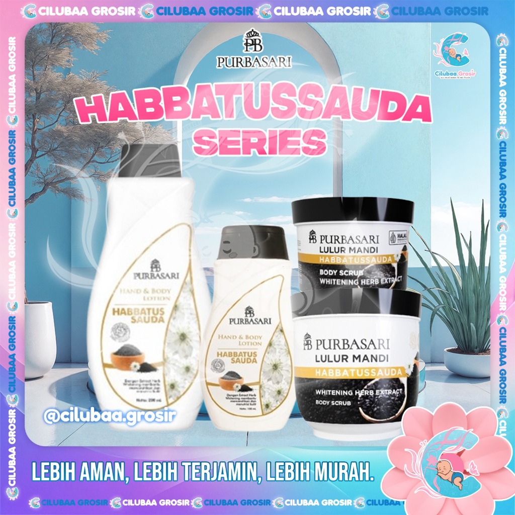 PURBASARI Habbatussauda Series Hand & Body Lotion Lulur Mandi || Lotion Habbatussauda 100mL & 200mL || Lulur Mandi Habbatussauda 100g & 200g